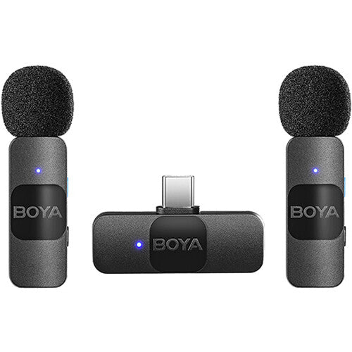 Micrófono Inalámbrico Doble Transmisor Para USB C Boya BY-V20 Plug Play