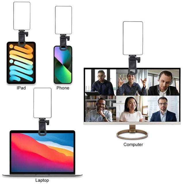 Panel Luz Led Portatil Multicolor Con Clip Para Celular Tablet Computador