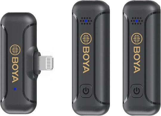 Micrófono Inalámbrico Doble Transmisor Boya Plug Play Para iPhone iPad