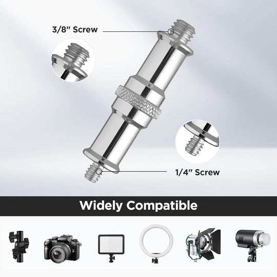 Tornillo Espigo Doble Punta 1/4 Y 3/8 Para Stand De Luz