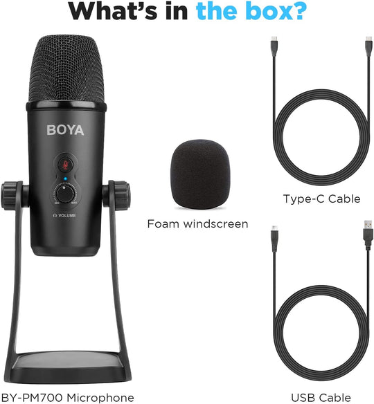 Micrófono De Estudio Podcast Boya By-PM700 Usb Multipatrón