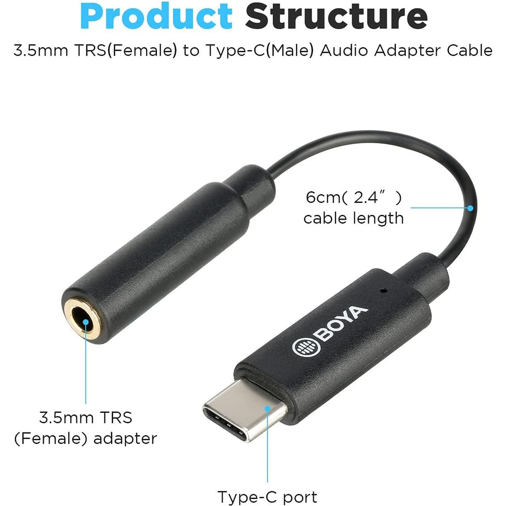 Cable Adap Microfo 3.5mm Hembra Y Tipo C Macho Boya By-k4