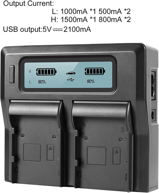 Cargador Dual Carga Rapida Para Bateria NP-FZ100 Cámaras Sony a9 II- Alpha a7R III- Alpha a7R IV- Alpha a7 III- Alpha A7IV- Alpha a7S III- Alpha a6600