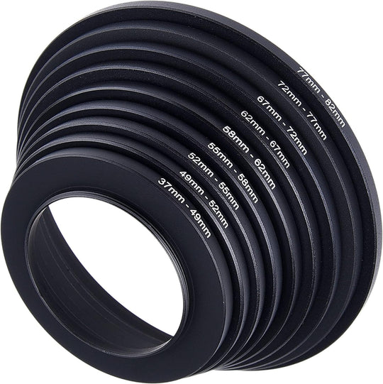 Kit Anillos Adaptadores Filtro Aumento Diametro Lente 37-82