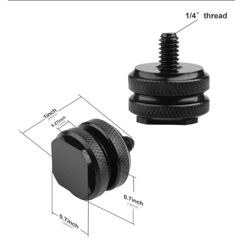 Adaptador Zapata 1/4 Para Flash Canon Nikon tornilleria