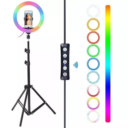 Aro De Luz Rgb 14pulgadas/ 35cm Profesional + Tripode 2m - LA BOUTIQUE FOTOGRAFICA ARO DE LUZ LA BOUTIQUE FOTOGRAFICA