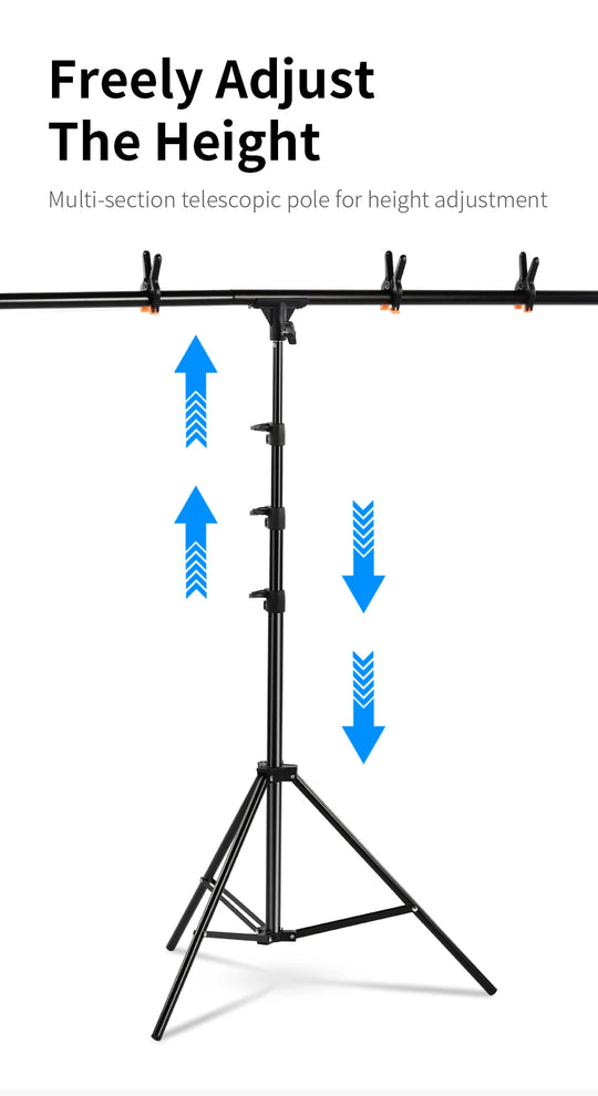 Kit Soporte T Para Montar Fondos Fotografia 70x80cm