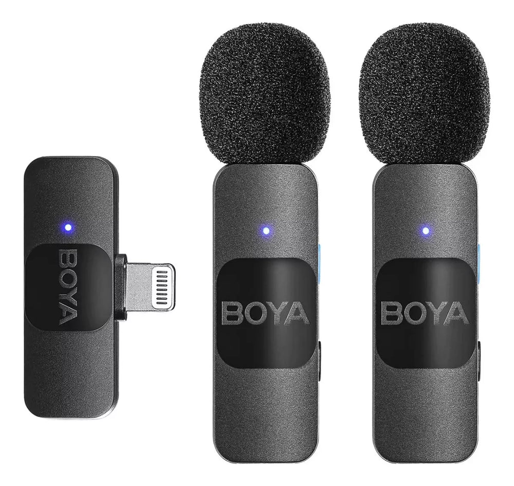 Micrófono Inalámbrico Doble Transmisor Para iPhone iPad Boya BY-V2 Plug Play