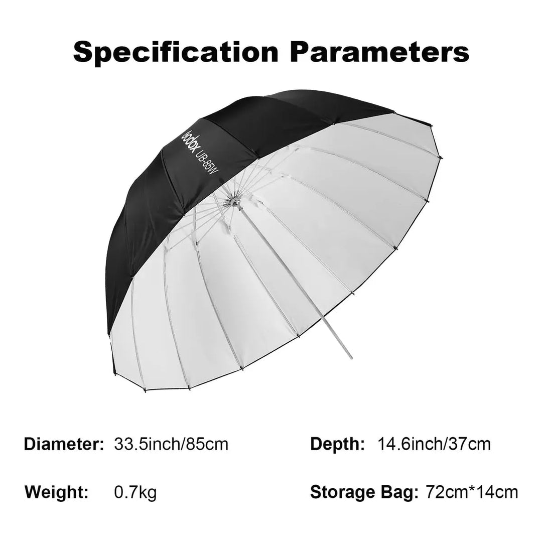 SOMBRILLA TIPO BROLY GODOX UB-85W Y DIFUSOR DPU-85T