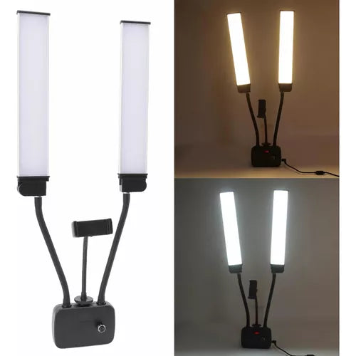 Luz Led Profesional Doble Brazo Bicolor Fotografía Streaming