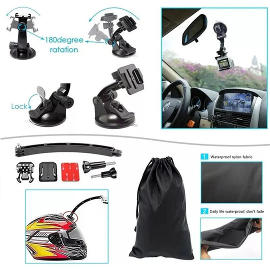 Kit De Accesorios 50 En 1 Para Cámaras Deportivas GoPro