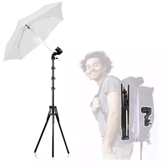 Kit Iluminación Estudio Fotografía Trípode + Sombrilla + Bombillo 20W