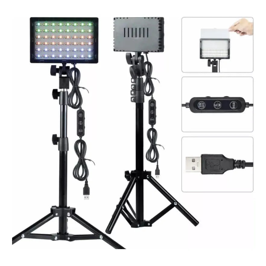 Kit Iluminación X2 Panel Led Rgb Multicolor Fotografía Video