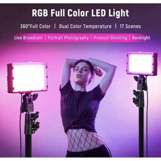 Kit Iluminación X2 Panel Led Rgb Multicolor Fotografía Video