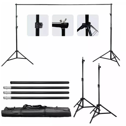 Kit Portafondos Fotografía 3x3mts+ Estuche+ 3 Telones 3x6m