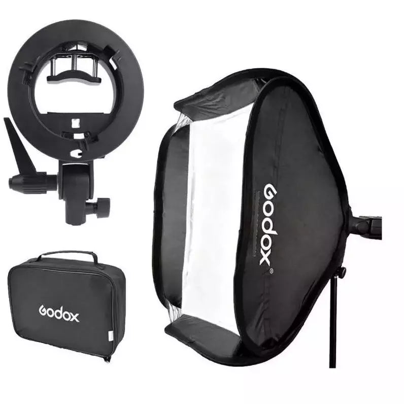 Kit Softbox Para Flash Difusor Godox 40x40cm + Tripode