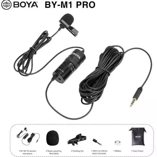 Microfono De Solapa Boya By-m1 Pro Cable 6m De Largo - LA BOUTIQUE FOTOGRAFICA LA BOUTIQUE FOTOGRAFICA