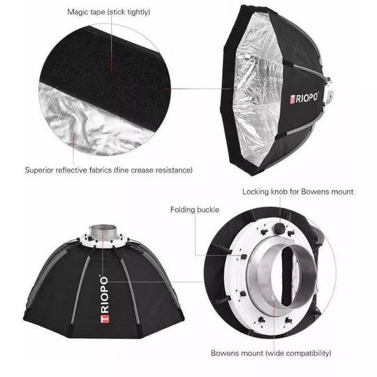 Softbox Octabox 90cm Triopo Montura Bowens