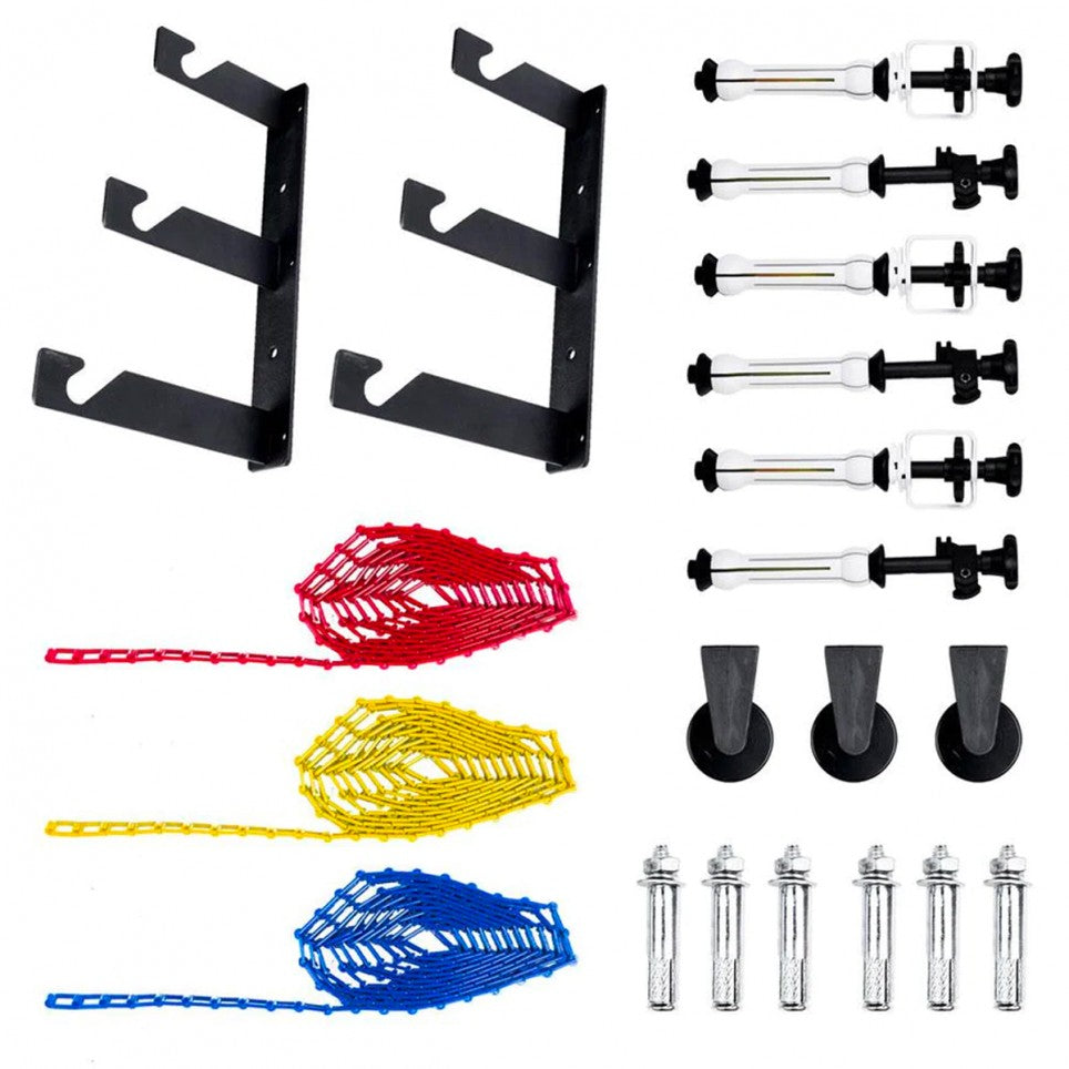 Kit De Soporte Y Rodillos De Pared Para Fondos 3 Puestos