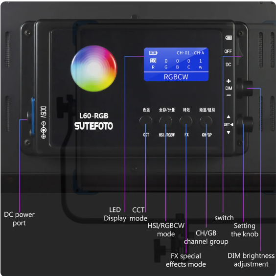 Lampara Led Rgb L60 Sutefoto