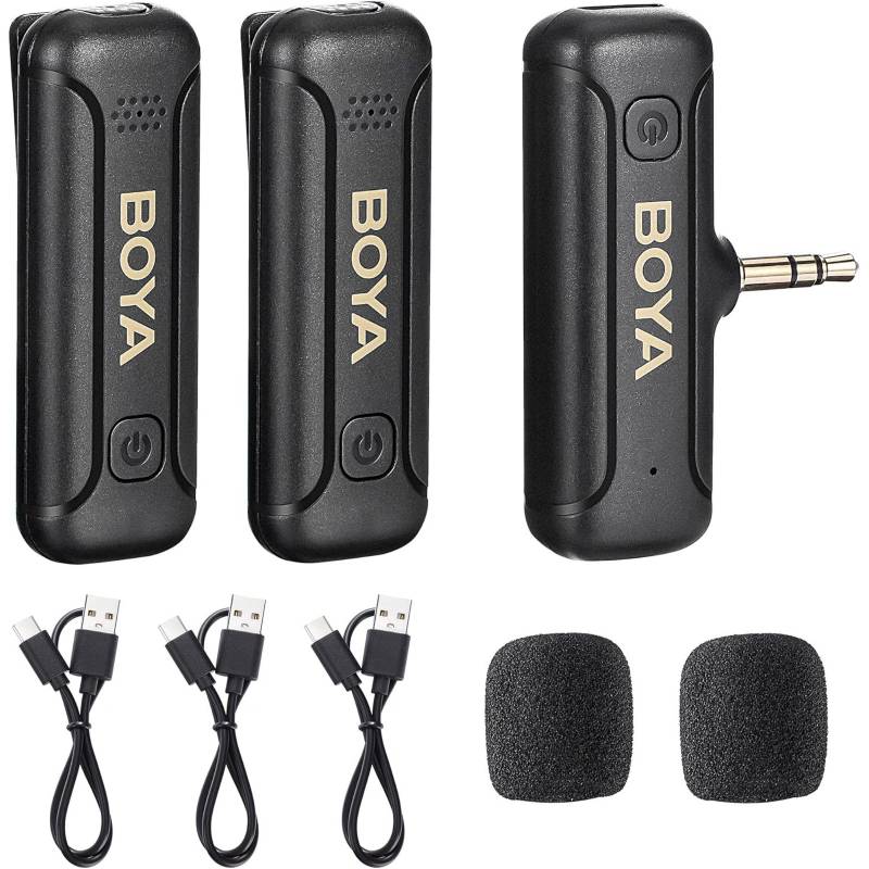 Micrófono Inalámbrico Boya Doble Entrada 3.5mm Plug Play